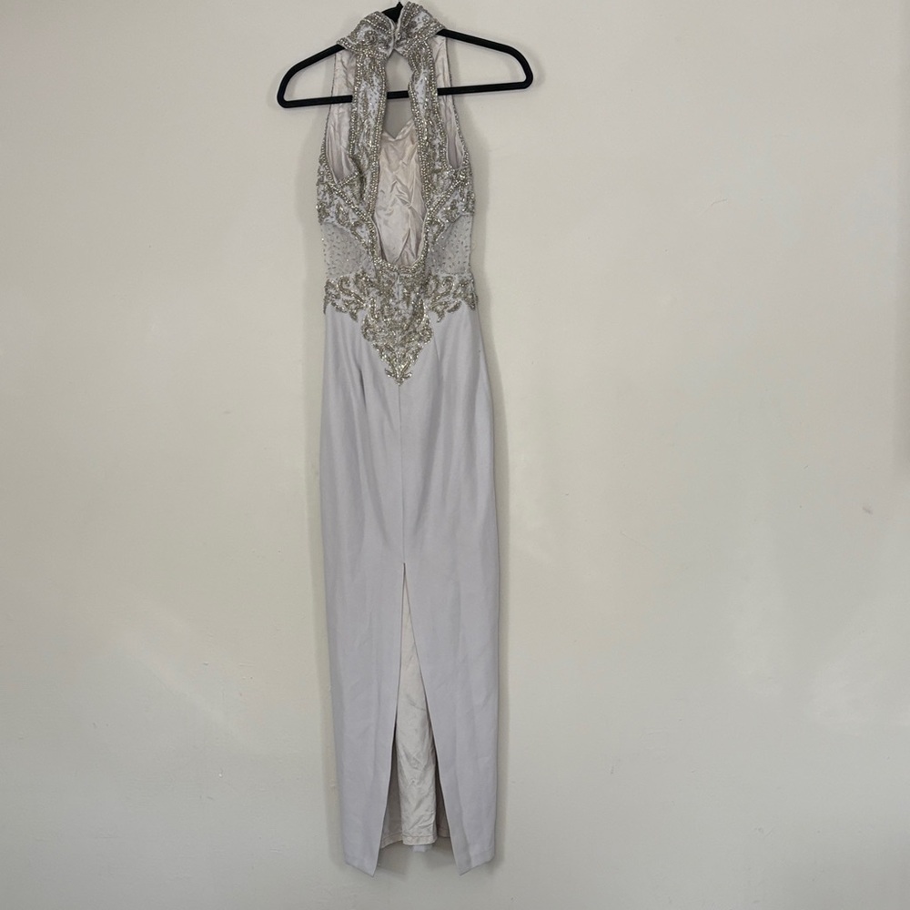 Creative Creations Elegant Silver Halter Dress - image 8